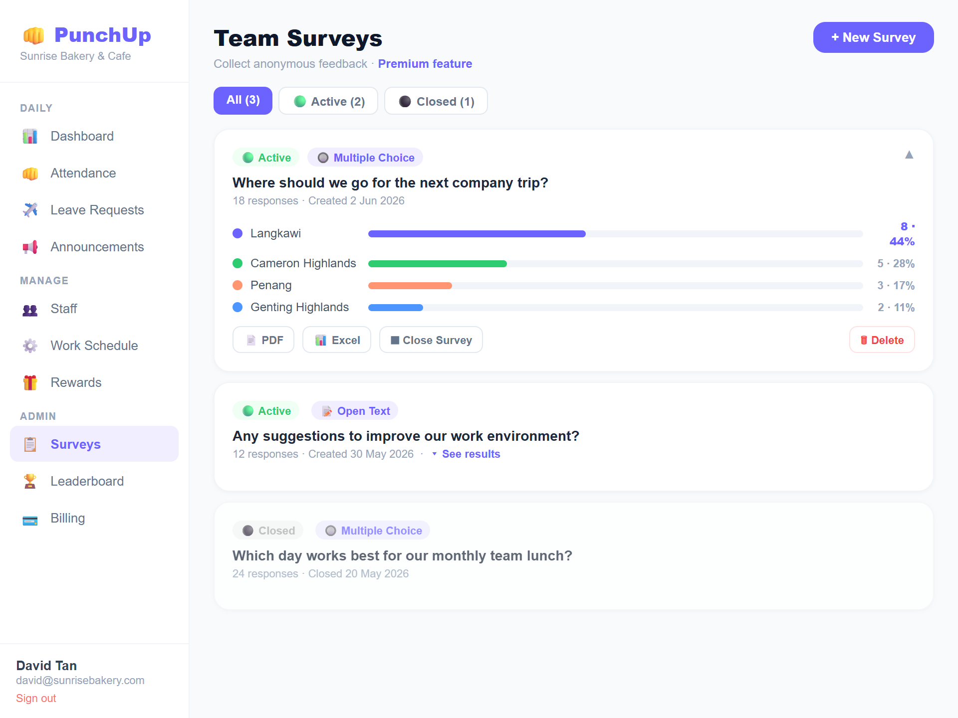 Team Surveys